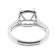 Square Cushion Halo Diamond Engagement Ring with Split Shank in 18K White Gold