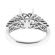4 Prong Semi-Mount Engagement Ring with a Beaded Milgrain Design and Prong Set Diamonds in 18k White Gold