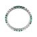 Emerald Eternity Band with Diamond Rounds in 18K White Gold
