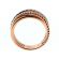Two Tone Crossover Fashion Ring with a Row of Diamond Rounds Set in 18K White Gold Overlapping 18K Rose Gold in Solid and Rope Design