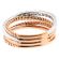 Two Tone Crossover Fashion Ring with a Row of Diamond Rounds Set in 18K White Gold Overlapping 18K Rose Gold in Solid and Rope Design