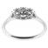 Past Present and Future Halo Diamond Engagement Ring in 18K White Gold