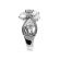 Right Hand Fashion Ring with Overlapping Rows of Diamond Rounds and Rose Cut Diamonds Set in 18K White Gold
