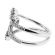 Modern Geometric Style Statement Ring with Diamond Rounds Surrounded by Halos in 18K White Gold