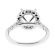 Round Halo Semi-Mount Engagement Ring with Diamonds Set in 18k White Gold