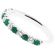 Emerald Single Row Band with Diamonds in 18k White Gold
