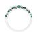 Emerald Single Row Band with Diamonds in 18k White Gold