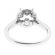 Semi Mount Round Halo Engagement Ring with Filigree Detail and Diamonds Set in 18k White Gold