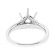 Semi Mount 6 Prong Engagement Ring with Graduating Diamonds on Shank in 18k White Gold