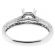 Semi-Mount Triple-Side Preset Diamond Encrusted Engagement Ring in 18k White Gold