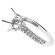 Semi-Mount 4 Prong Engagement Ring with Double Row of Diamonds in 18k White Gold