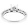 Semi-Mount Triple Side Openwork Engagement Ring with Preset Diamonds Bordered by Beaded Milgrain in 18k White Gold