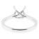 Semi Mount 4 Prong X Design Engagement Ring with Diamonds Set in 18k White Gold
