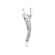 Semi Mount 4 Prong Wavy Crossover Ring with Twist Design of Diamonds in 18k White Gold