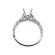 Semi Mount Engagement Ring with Beaded Milgrain Filigree and Diamonds in 18k White Gold