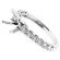 Semi Mount 4 Prong Engagement Ring with Prong Set Diamonds in 18k White Gold