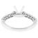 Semi Mount 4 Prong Engagement Ring with Prong Set Diamonds in 18k White Gold