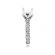 Semi Mount 4 Prong Engagement Ring with Prong Set Diamonds in 18k White Gold