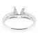 Semi Mount Triple Side Engagement Ring in 18k White Gold with Diamonds on Prong, Bridge, and Shoulder