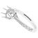 Semi Mount Engagement Ring with 8 Prong Leaf Design Basket and Diamonds Set in 18k White Gold