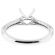 Semi Mount Knife Edge Engagement Ring with Preset Diamonds in 18k White Gold