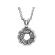 Double Halo Pendant with a Wavy Border and Round Diamonds Set in 18k White Gold