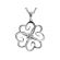 Flower Pendant with Swirling Petals of Diamonds and 18k White Gold