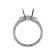 Three Stone Semi Mount Engraved Diamond Engagement Ring with Milgrain in 18k White Gold