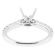 Semi Mount Engagement Ring with Prong and Bezel Set Diamonds in 18k White Gold