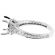 Semi Mount Triple Side Graduated Diamond Encrusted Engagement Ring in 18k White Gold