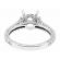Semi Mount Triple Side Graduated Diamond Encrusted Engagement Ring in 18k White Gold