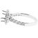 10960 Semi Mount Diamond Halo Engagement Ring with Prong Set Side Stones in 18k White Gold