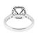 10960 Semi Mount Diamond Halo Engagement Ring with Prong Set Side Stones in 18k White Gold