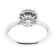 Semi Mount Round Halo Diamond Engagement Ring with Pav?? Set Side Stones in 18k White Gold