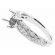 Semi Mount Preset Diamond Engagement Ring with Wavy Milgrain Design in 18k White Gold