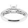 Semi Mount Preset Diamond Engagement Ring with Wavy Milgrain Design in 18k White Gold