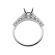 Semi-Mount Three Side Engagement Ring with Channel Set Diamonds Bordered By Beaded Milgrain in 18k White Gold