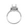 Semi Mount Triple Side Round Halo Engagement Ring with Diamonds in 18k White Gold