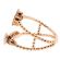 Split-Style Ladies Diamond Fashion Ring with Beaded Design and Moveable Charm in 18k Rose Gold