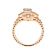 Split-Style Ladies Diamond Fashion Ring with Beaded Design and Moveable Charm in 18k Rose Gold