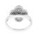 Clover Shaped Ladies Fashion Ring with Micro Pav?? Set Diamonds Bordered by Beaded Milgrain in 18k White Gold
