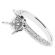 Ladies Semi Mount Engagement Ring with Heart Basket and Micro Pave Set Diamonds in 18kt White Gold