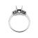 Semi Mount Three Stone Engagement Ring with Baguette and Round Diamonds in 18kt White Gold