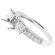 Semi Mount Three Stone Triple Side Engagement Ring with Princess Cut and Round Diamonds Bordered by Beaded Milgrain in 18kt White Gold