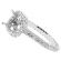 Semi Mount Square Halo Triple Side Engagement Ring with Micro Pave Set Diamonds All Around in 18kt White Gold