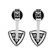 Dangling Halo Style Triangular Earrings with Diamonds in 18kt White Gold