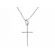 Thin Cross Pendant with Diamonds in 18kt White Gold