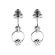 Double Step Dangling Earring with Clusters of Diamonds in 18kt White Gold
