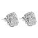 Square Post Back Stud Earrings with Cluster of Diamonds Surrounded by Halo in 18kt White Gold