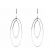 Double Oval Dangling Earrings with Diamonds in 14kt White Gold